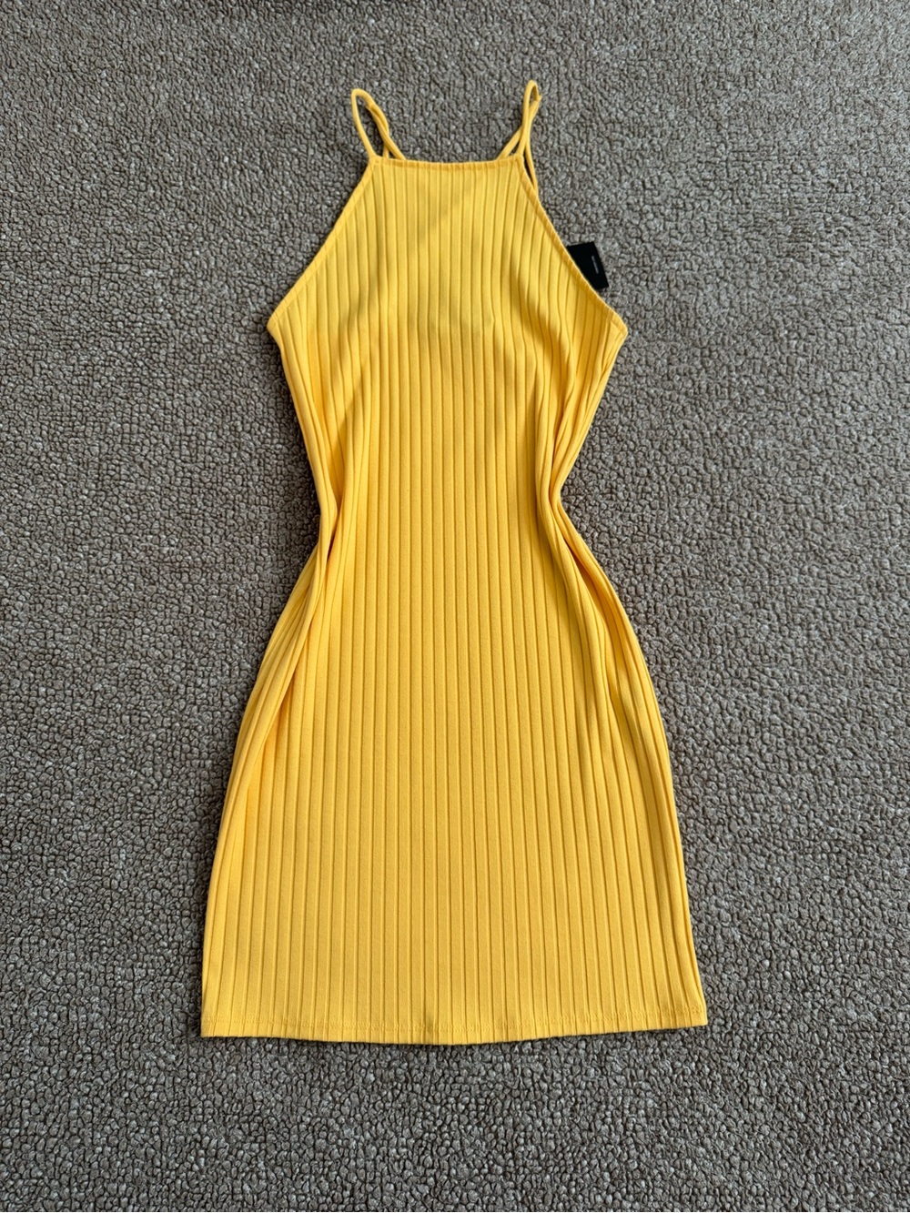 Forever 21 Mustard Yellow Ribbed Mini Dress